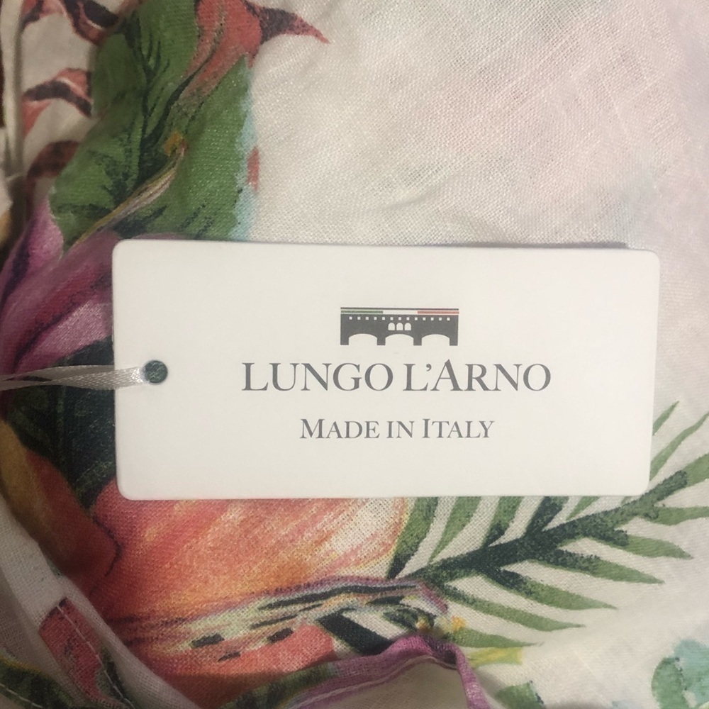Lungo L'arno Floral Palm Linen Dress Womens nwt - Picture 7 of 11